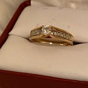 BN-Antique/Vintage RARE 14kY/WG DIAMOND Chanel -set engagement/anniversary ring